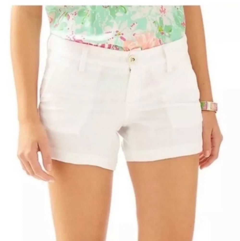 Lilly Pulitzer The Calla White Linen Resort Shorts